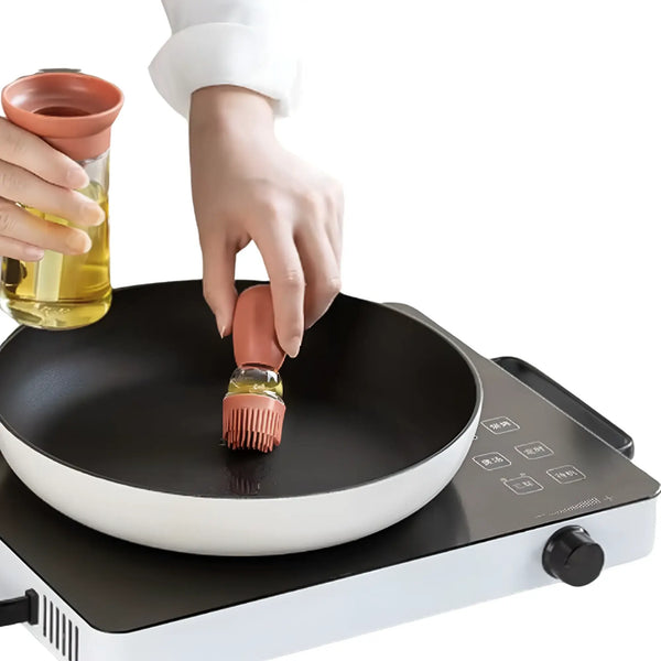 Dispensador de Aceite con Brocha en Silicona en Oferta